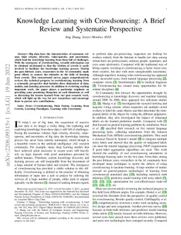 Knowledge Learning with Crowdsourcing: A Brief Review and Systematic
  Perspective