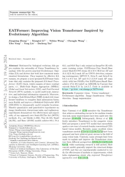 EATFormer: Improving Vision Transformer Inspired by Evolutionary
  Algorithm
