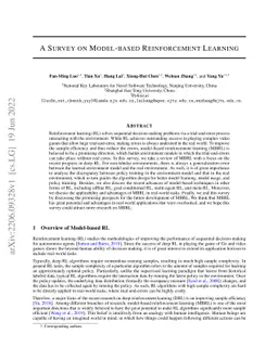 A Survey on Model-based Reinforcement Learning