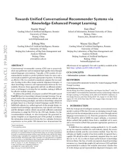 Towards Unified Conversational Recommender Systems via
  Knowledge-Enhanced Prompt Learning