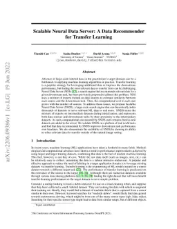 Scalable Neural Data Server: A Data Recommender for Transfer Learning
