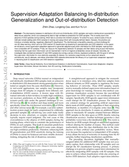 Supervision Adaptation Balancing In-distribution Generalization and
  Out-of-distribution Detection
