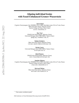 Aligning individual brains with Fused Unbalanced Gromov-Wasserstein