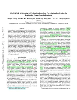 MME-CRS: Multi-Metric Evaluation Based on Correlation Re-Scaling for
  Evaluating Open-Domain Dialogue
