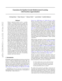 Guarantees for Epsilon-Greedy Reinforcement Learning with Function
  Approximation
