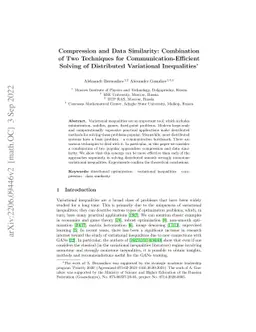 Compression and Data Similarity: Combination of Two Techniques for
  Communication-Efficient Solving of Distributed Variational Inequalities