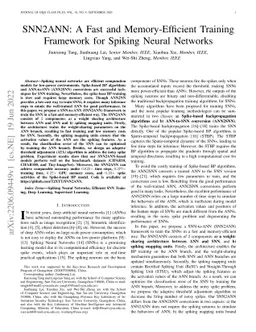 SNN2ANN: A Fast and Memory-Efficient Training Framework for Spiking
  Neural Networks