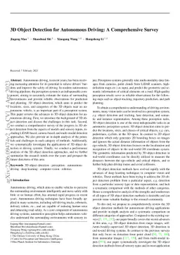 3D Object Detection for Autonomous Driving: A Comprehensive Survey