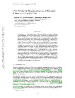 The Power of Regularization in Solving Extensive-Form Games