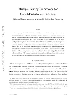 Multiple Testing Framework for Out-of-Distribution Detection