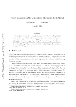 Phase Transition in the Generalized Stochastic Block Model