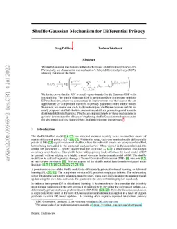 Shuffle Gaussian Mechanism for Differential Privacy
