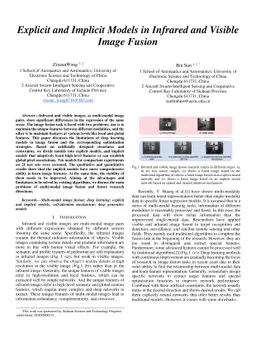 Explicit and implicit models in infrared and visible image fusion