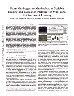 From Multi-agent to Multi-robot: A Scalable Training and Evaluation
  Platform for Multi-robot Reinforcement Learning