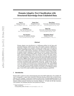 Domain-Adaptive Text Classification with Structured Knowledge from
  Unlabeled Data