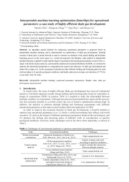 Interpretable machine learning optimization (InterOpt) for operational
  parameters: a case study of highly-efficient shale gas development
