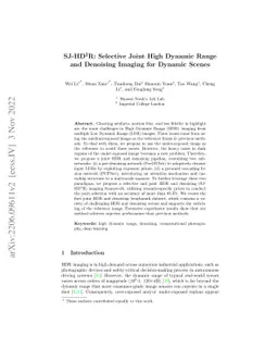 SJ-HD^2R: Selective Joint High Dynamic Range and Denoising Imaging for
  Dynamic Scenes
