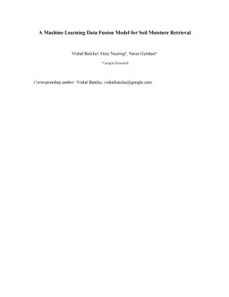 A Machine Learning Data Fusion Model for Soil Moisture Retrieval