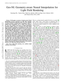 Geo-NI: Geometry-aware Neural Interpolation for Light Field Rendering