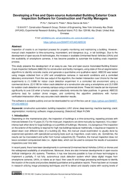 Developing a Free and Open-source Automated Building Exterior Crack
  Inspection Software for Construction and Facility Managers