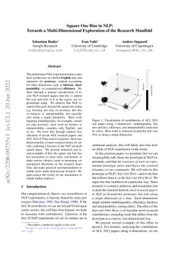 Square One Bias in NLP: Towards a Multi-Dimensional Exploration of the
  Research Manifold
