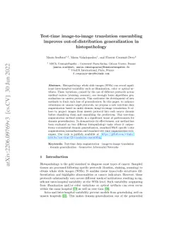 Test-time image-to-image translation ensembling improves
  out-of-distribution generalization in histopathology