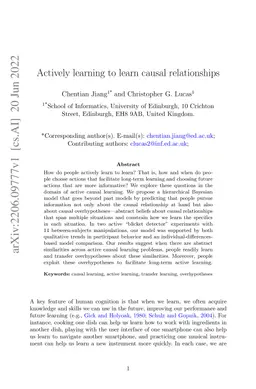 Actively learning to learn causal relationships