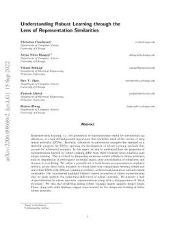 Understanding Robust Learning through the Lens of Representation
  Similarities