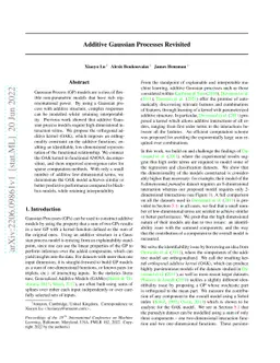 Additive Gaussian Processes Revisited