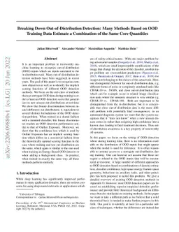 Breaking Down Out-of-Distribution Detection: Many Methods Based on OOD
  Training Data Estimate a Combination of the Same Core Quantities