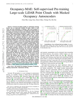 Occupancy-MAE: Self-supervised Pre-training Large-scale LiDAR Point
  Clouds with Masked Occupancy Autoencoders