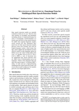 Multilingual HateCheck: Functional Tests for Multilingual Hate Speech
  Detection Models