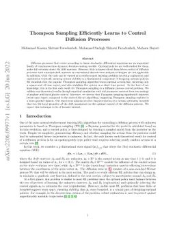 Analysis of Thompson Sampling for Controlling Unknown Linear Diffusion Processes