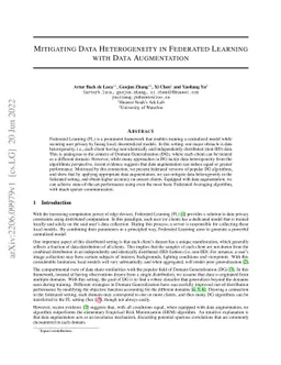 Mitigating Data Heterogeneity in Federated Learning with Data
  Augmentation