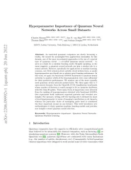 Hyperparameter Importance of Quantum Neural Networks Across Small
  Datasets