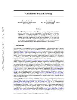 Online PAC-Bayes Learning