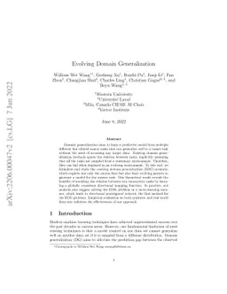 Evolving Domain Generalization