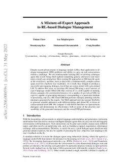 A Mixture-of-Expert Approach to RL-based Dialogue Management