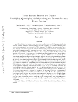 To the Fairness Frontier and Beyond: Identifying, Quantifying, and
  Optimizing the Fairness-Accuracy Pareto Frontier