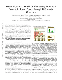 Mario Plays on a Manifold: Generating Functional Content in Latent Space
  through Differential Geometry