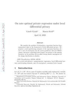 On rate optimal private regression under local differential privacy