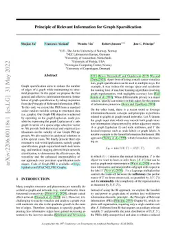 Principle of Relevant Information for Graph Sparsification