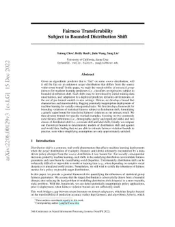Fairness Transferability Subject to Bounded Distribution Shift