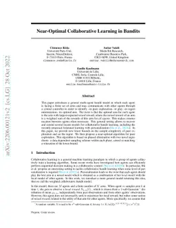 Near-Optimal Collaborative Learning in Bandits