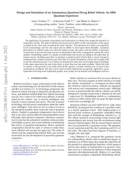 Design and Simulation of an Autonomous Quantum Flying Robot Vehicle: An
  IBM Quantum Experience