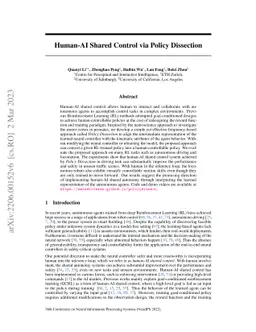 Human-AI Shared Control via Policy Dissection