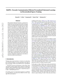 DisPFL: Towards Communication-Efficient Personalized Federated Learning
  via Decentralized Sparse Training