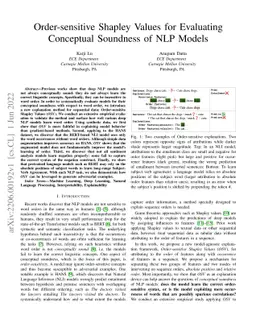 Order-sensitive Shapley Values for Evaluating Conceptual Soundness of
  NLP Models