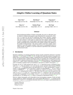 Adaptive Online Learning of Quantum States
