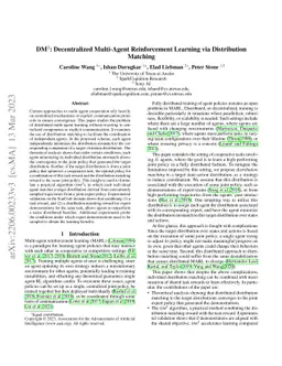 DM$^2$: Decentralized Multi-Agent Reinforcement Learning for
  Distribution Matching